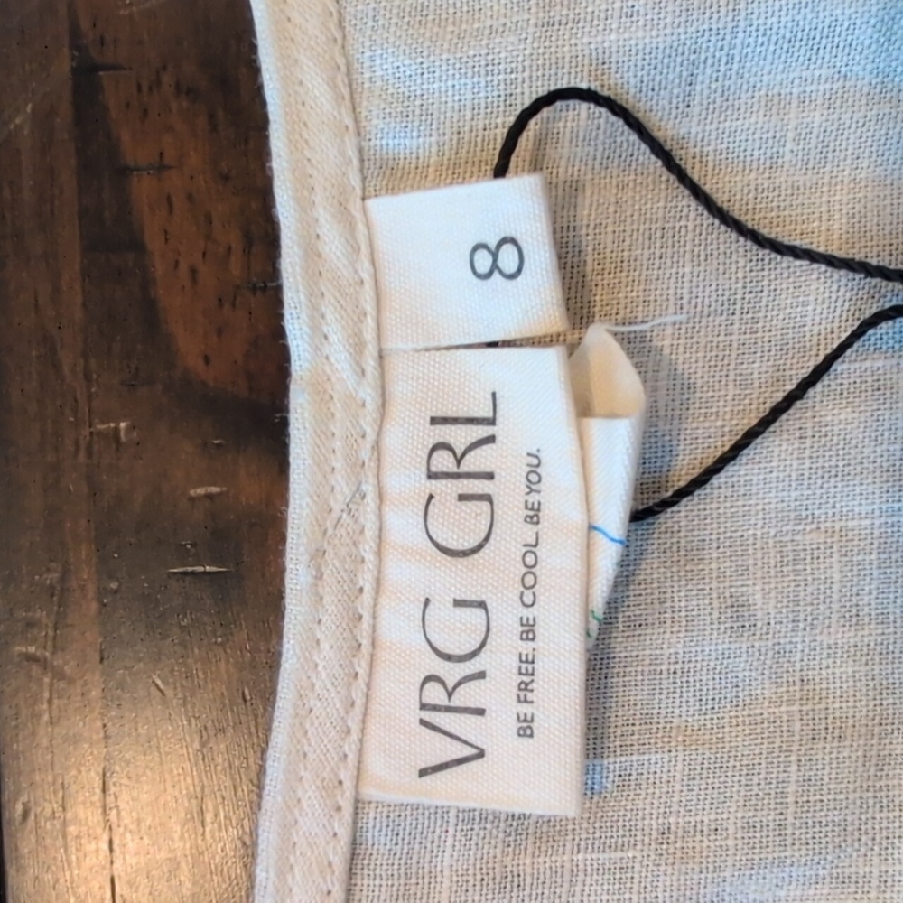 Vrg Grl Linen Puff Sleeve Wrap Crop Top Aus 8 Us 4 - Picture 4 of 6